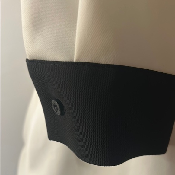 Calvin Klein Tunic Blouse Vintage Y2K Cream & Black Long Sleeve Women's Size SP - Picture 3 of 12